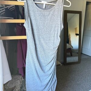 Gray Sleeveless Ruched Dress